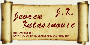 Jevrem Kulašinović vizit kartica